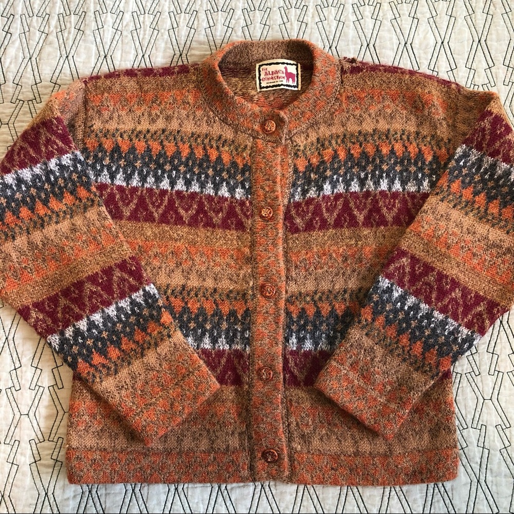 ALPACA CARDIGAN Vintage Cozy Mohair Sweater